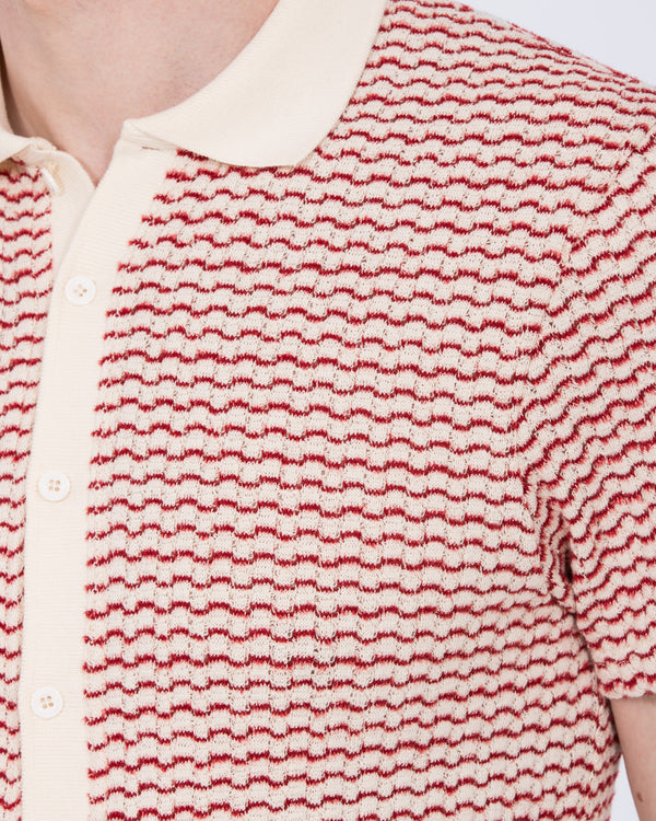 2t Bowie Tall Jacquard Polo Shirt (red)