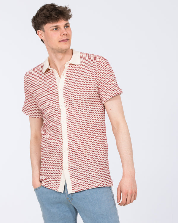 2t Bowie Tall Jacquard Polo Shirt (red)