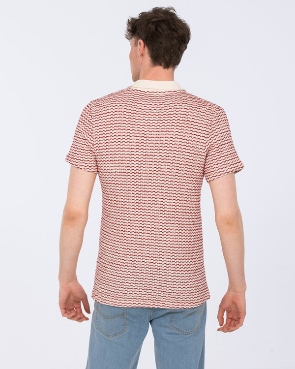2t Bowie Tall Jacquard Polo Shirt (red)