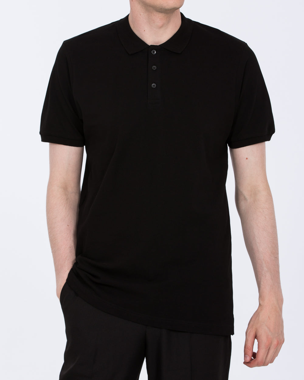 2t Lennox Tall Mens Regular Fit Polo Shirt (black) | Tall Mens