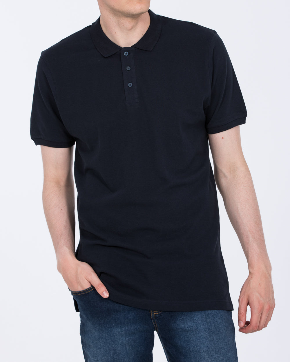 2t Lennox Tall Mens Regular Fit Polo Shirt (black) | Tall Mens