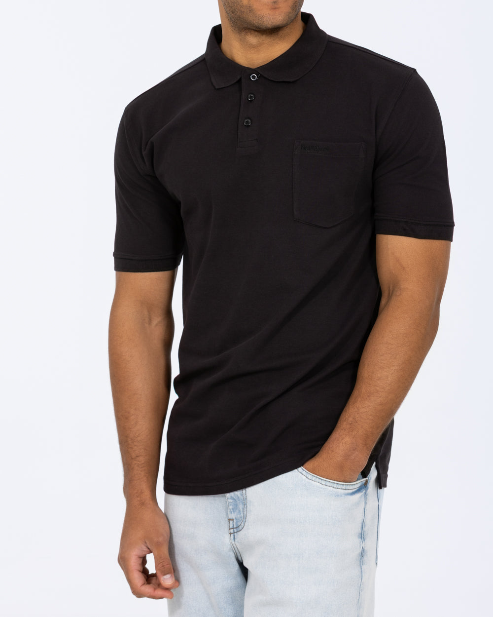 North 56 Regular Fit Tall Mens Extra Long Polo Shirt (black