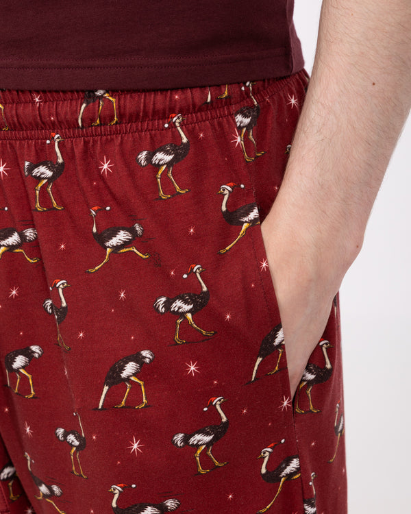 2t Talisman Tall Jersey Pyjama Bottoms (oxblood ostrich)