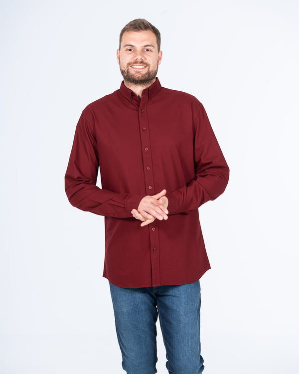 2t Russell Regular Fit Tall Oxford Shirt (burgundy)