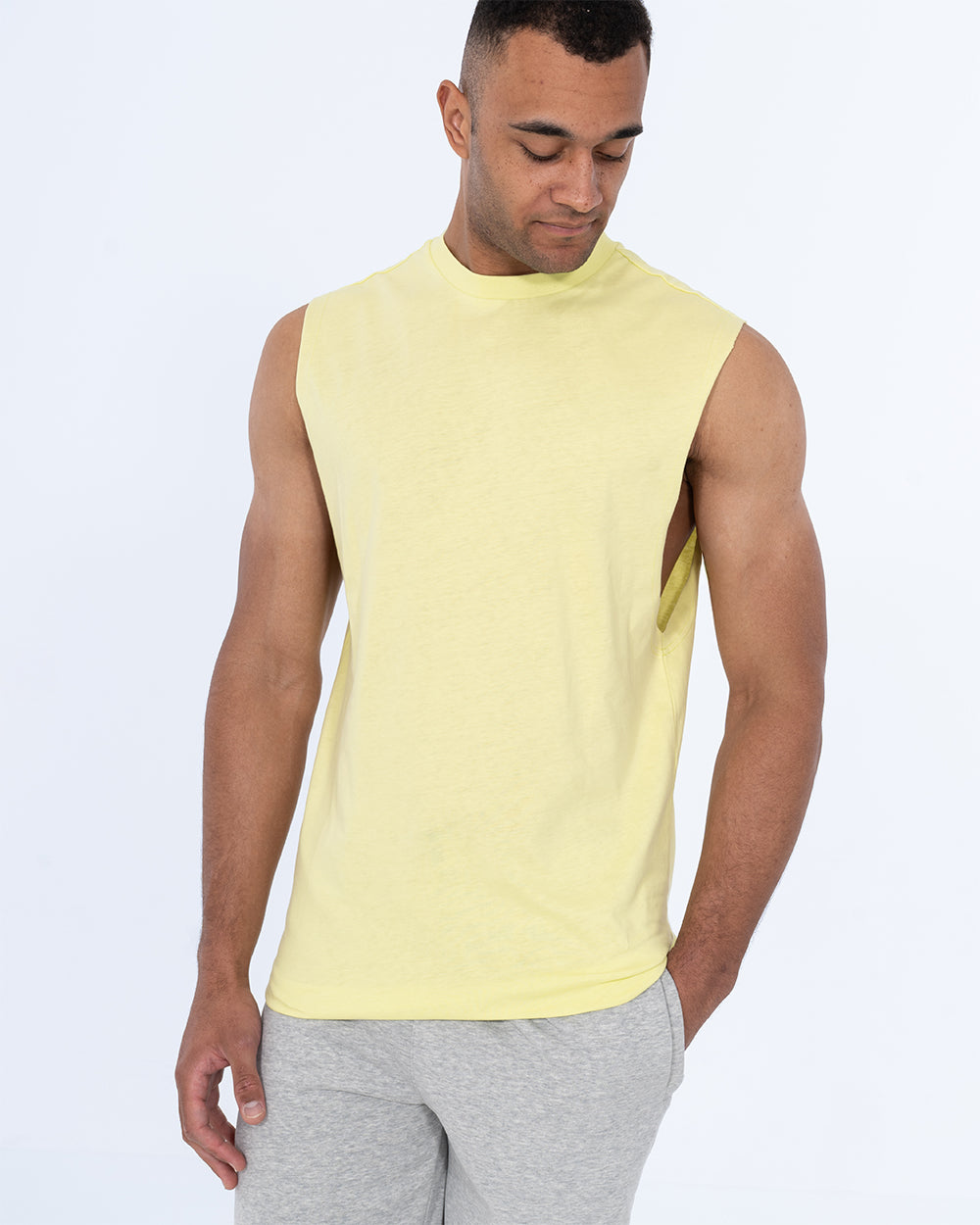 2t Reign Tall Mens Drop Armhole Tank Top (lime) | Tall Mens
