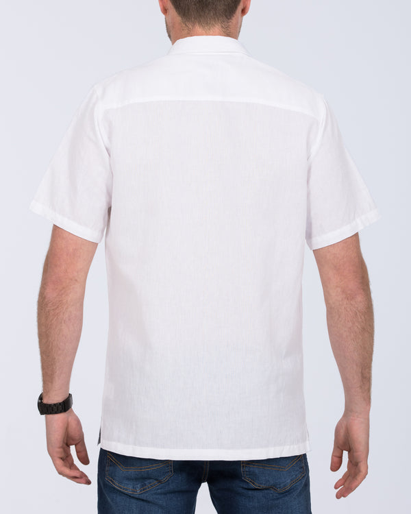 2t Tall Short Sleeve Linen Blend Shirt (white)