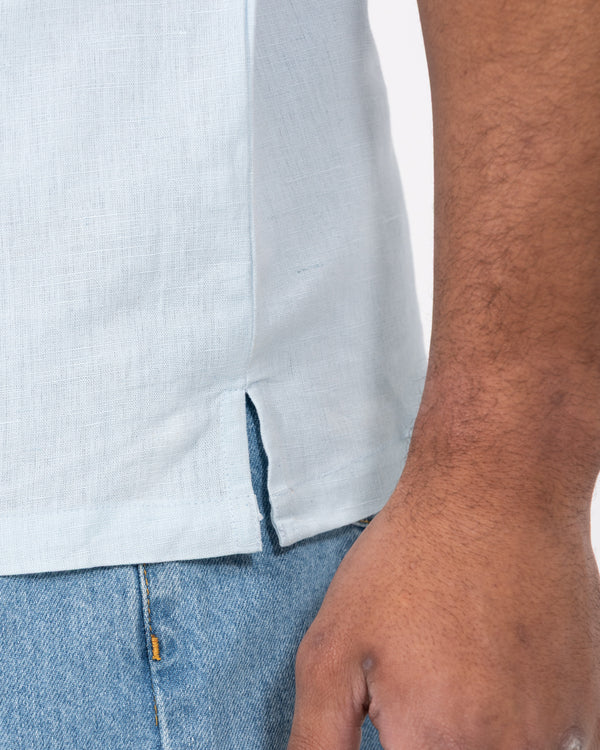 2t Tall Short Sleeve Linen Blend Shirt (pale blue)