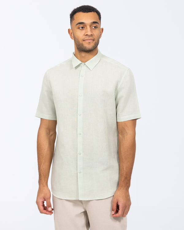 2t Tall Short Sleeve Linen Blend Shirt (sage)