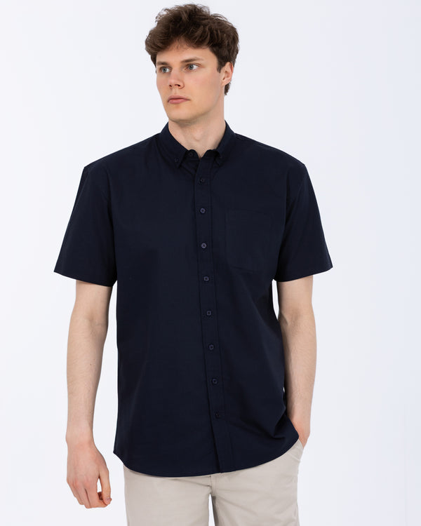2t Tall Short Sleeve Oxford Regular Fit Shirt (navy)