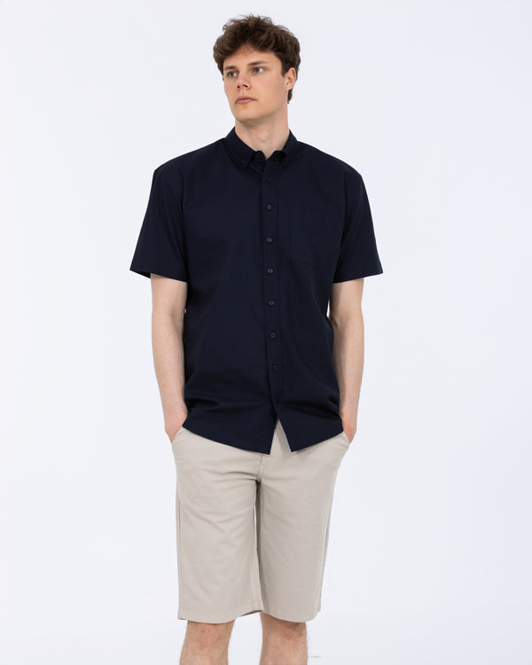 2t Tall Short Sleeve Oxford Regular Fit Shirt (navy)