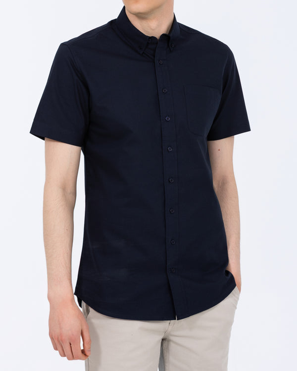 2t Tall Short Sleeve Oxford Slim Fit Shirt (navy)