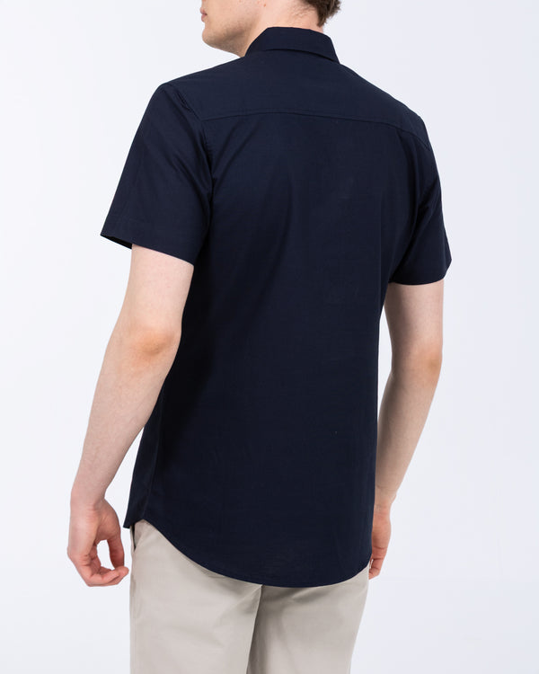 2t Tall Short Sleeve Oxford Slim Fit Shirt (navy)