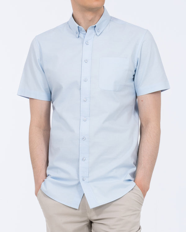 2t Tall Short Sleeve Oxford Slim Fit Shirt (sky blue)