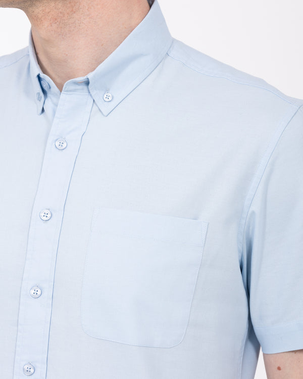 2t Tall Short Sleeve Oxford Slim Fit Shirt (sky blue)