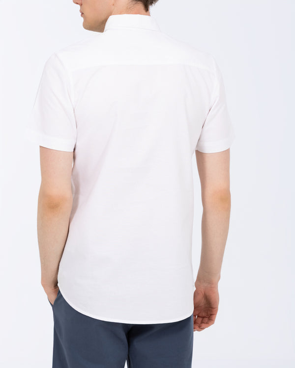 2t Tall Short Sleeve Oxford Slim Fit Shirt (white)