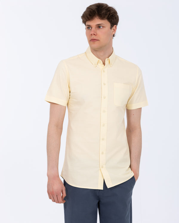 2t Tall Short Sleeve Oxford Slim Fit Shirt (yellow)