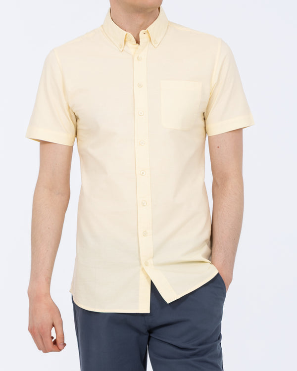 2t Tall Short Sleeve Oxford Slim Fit Shirt (yellow)