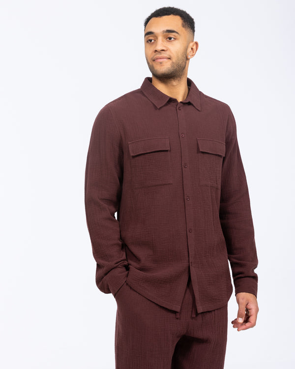 2t Tall Darius Long Sleeve Shirt (burgundy)