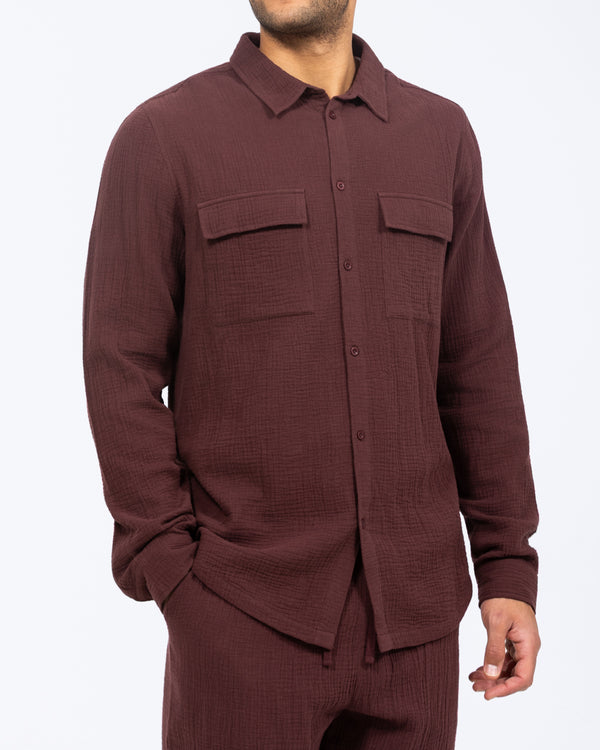 2t Tall Darius Long Sleeve Shirt (burgundy)