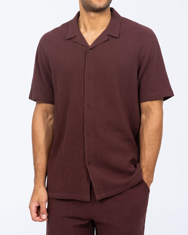 2t Tall Mens Darius Short Sleeve Shirt (burgundy) 2t Tall Mens Darius Short Sleeve Shirt (burgundy)