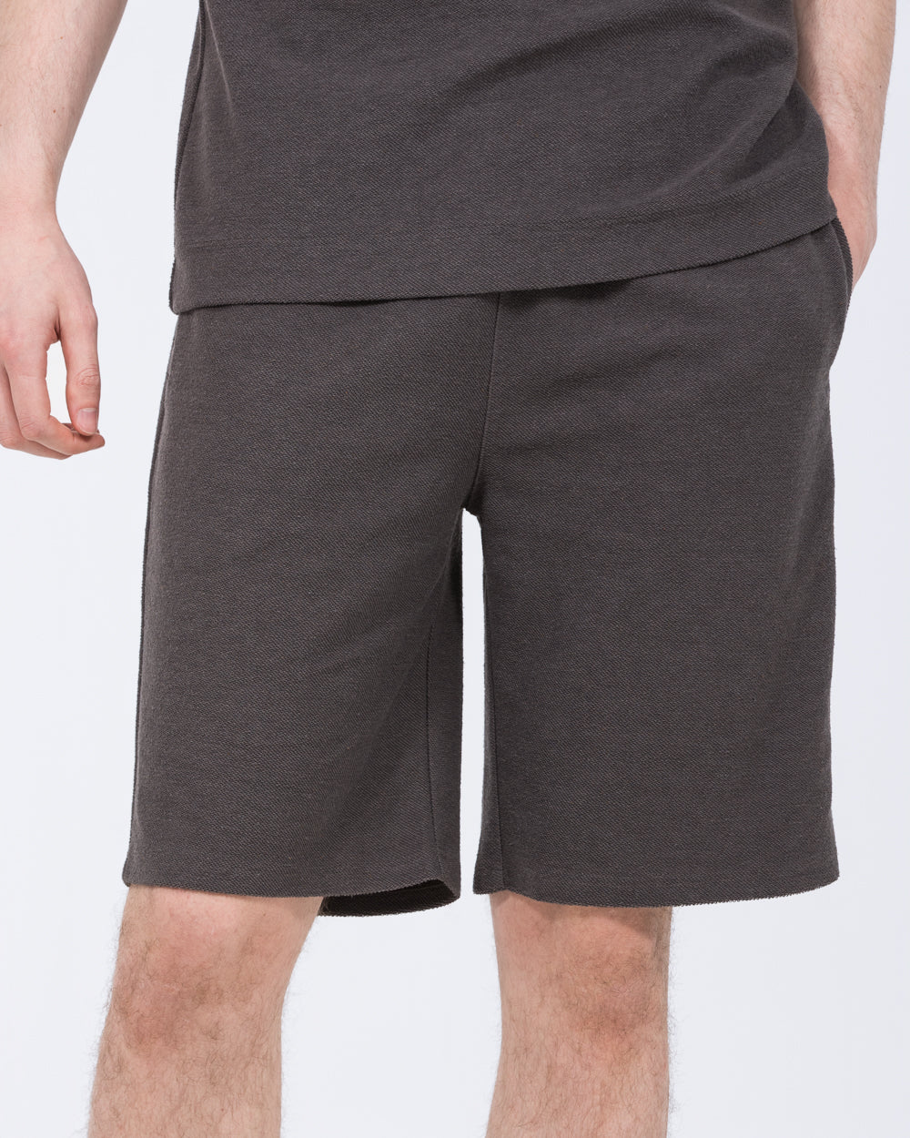 2t Kai Tall Mens Textured Shorts (slate grey) | Tall Mens Clothing