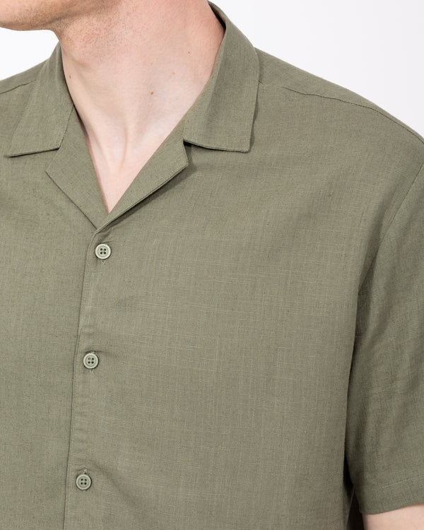 2t Tall Will Linen Blend Revere Shirt (khaki)