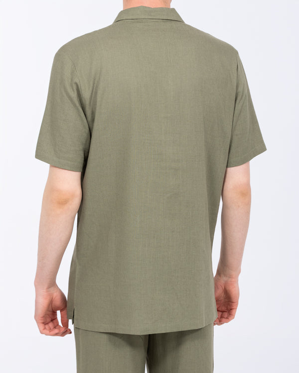 2t Tall Will Linen Blend Revere Shirt (khaki)