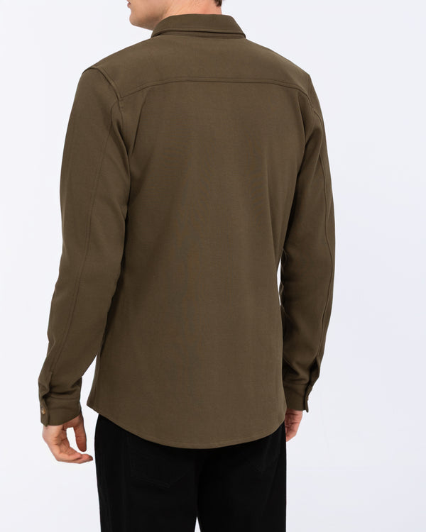 2t Enzo Tall Jersey Shacket (bottle green)