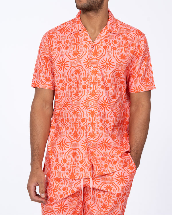 2t Ziggy Tall Revere Collar Shirt (pink pattern)