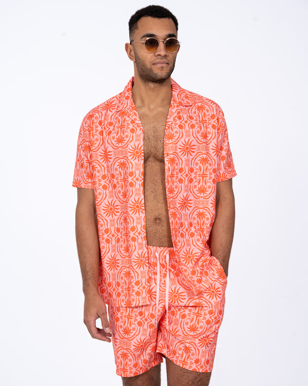 2t Ziggy Tall Revere Collar Shirt (pink pattern)