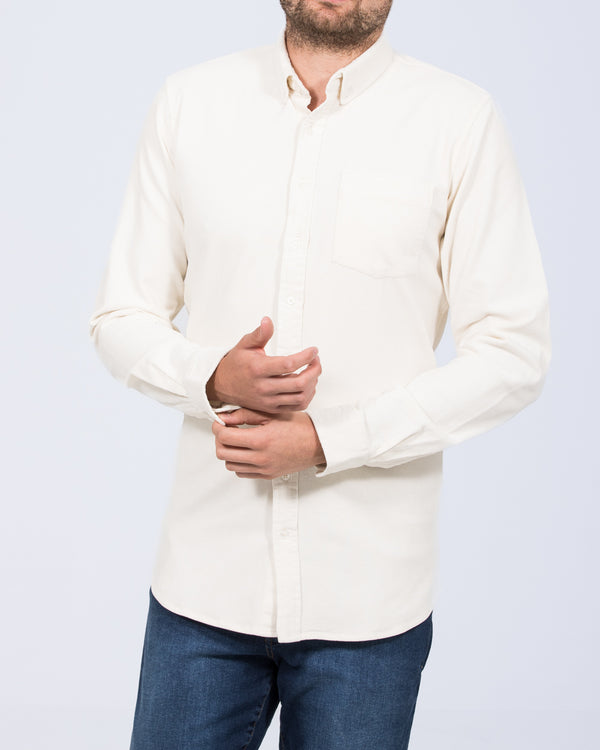 2t Drew Extra Tall Slim Fit Cord Oxford Shirt (ecru)