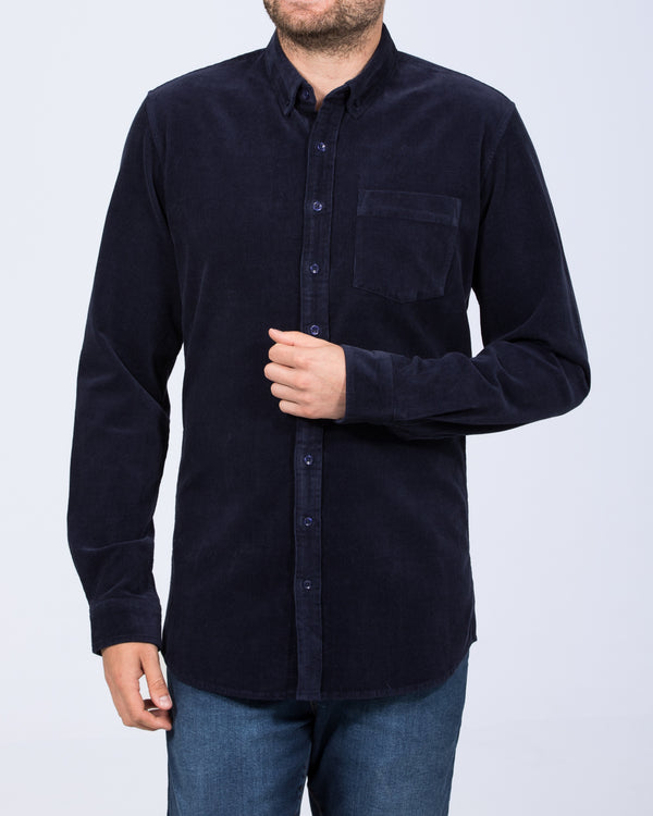 2t Drew Extra Tall Slim Fit Cord Oxford Shirt (navy)