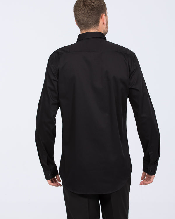 2t Regular Fit Extra Tall Mens Extra Long Formal Shirt (black) 2t Regular Fit Extra Tall Mens Extra Long Formal Shirt (black)