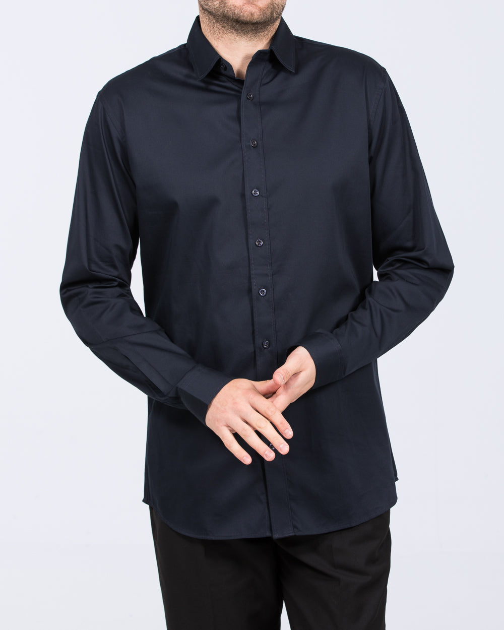 2t Regular Fit Extra Tall Mens Extra Long Formal Shirt (navy) | Tall ...
