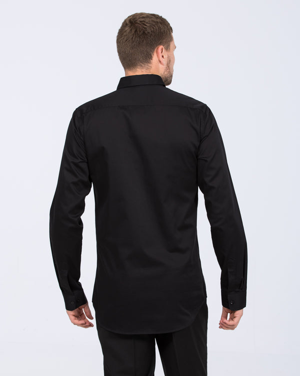 2t Slim Fit Extra Tall Mens Extra Long Formal Shirt (black) 2t Slim Fit Extra Tall Mens Extra Long Formal Shirt (black)