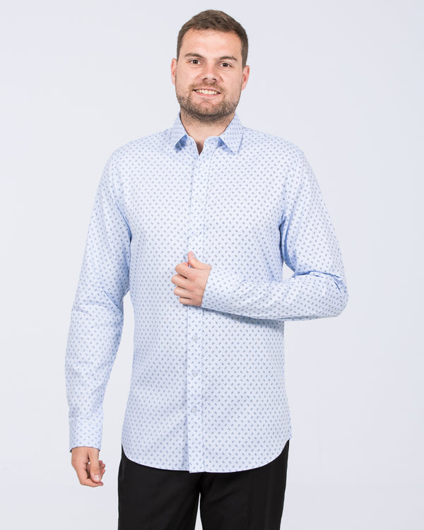 2t Slim Fit Extra Tall Formal Shirt (navy ditsy spot)