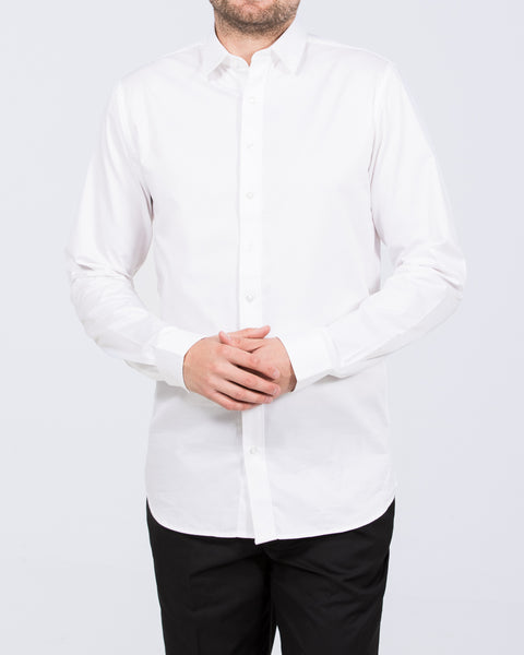 2t Slim Fit Extra Tall Mens Extra Long Formal Shirt (white)