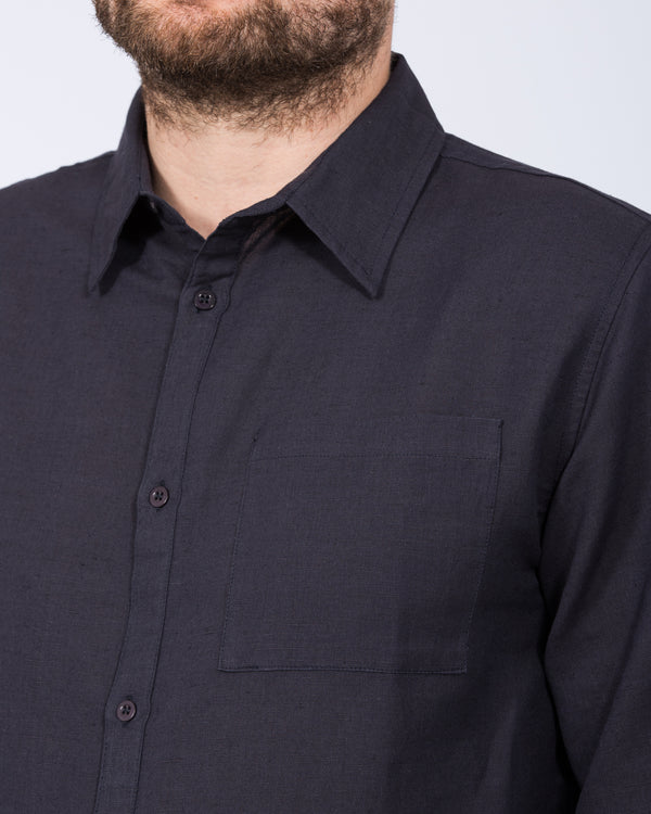 2t Tall Long Sleeve Linen Blend Shirt (navy)