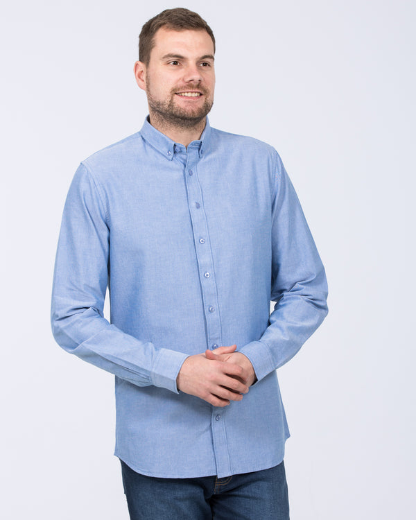 2t Logan Slim Fit Tall Mens Extra Long Oxford Shirt (blue) 2t Logan Slim Fit Tall Mens Extra Long Oxford Shirt (blue)