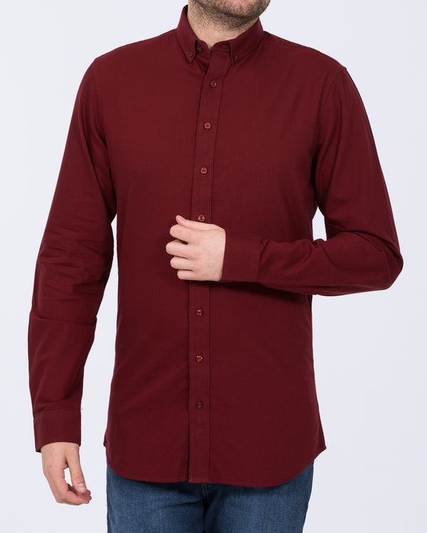 2t Logan Slim Fit Tall Mens Extra Long Oxford Shirt (burgundy) | Tall Mens Clothing | 2tall.com 2t Logan Slim Fit Tall Mens Extra Long Oxford Shirt (burgundy) | Tall Mens Clothing | 2tall.com