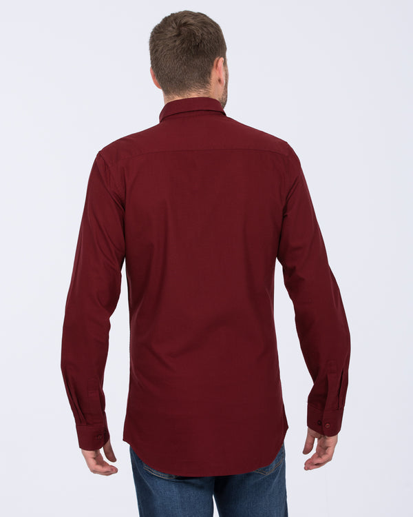 2t Logan Slim Fit Tall Oxford Shirt (burgundy)