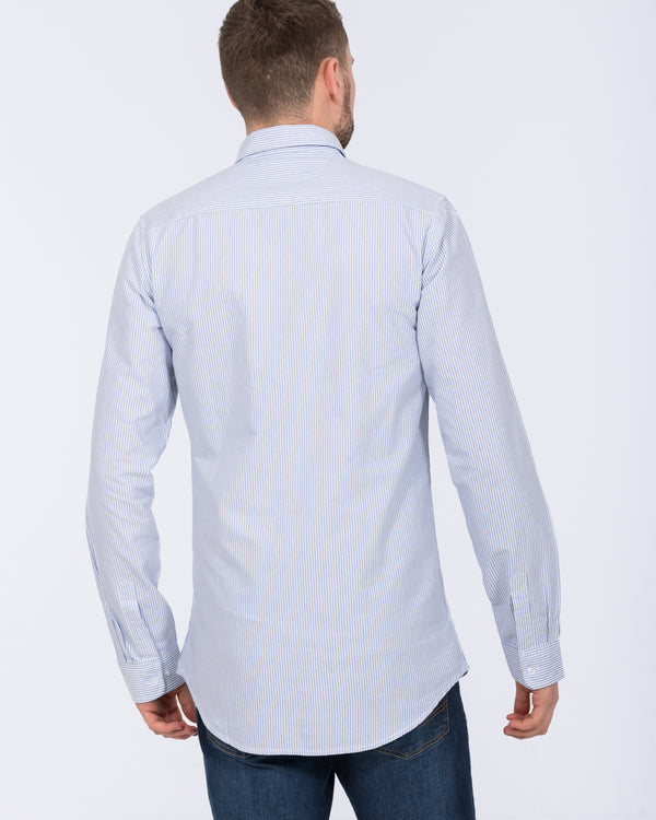 2t Logan Slim Fit Tall Mens Oxford Shirt (pale blue stripe)