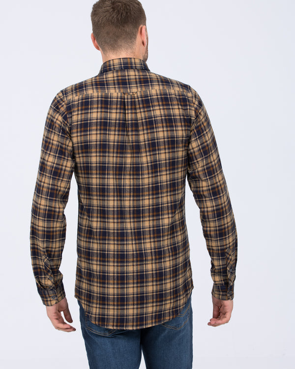 2t Extra Tall Slim Fit Long Sleeve Shirt (camel check)