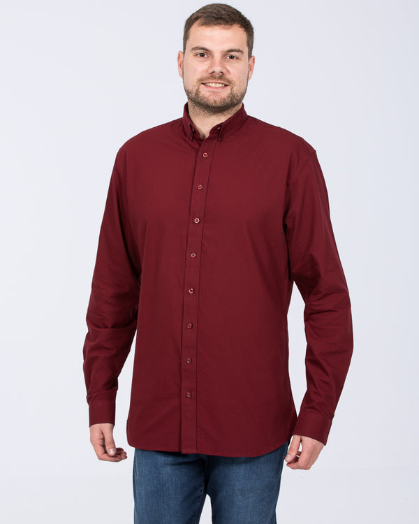 2t Russell Regular Fit Tall Oxford Shirt (burgundy)