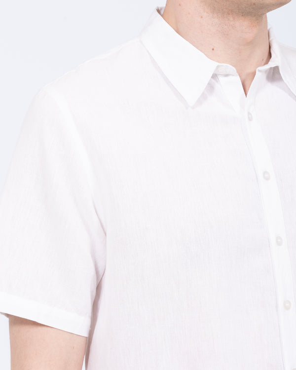 2t Tall Short Sleeve Linen Blend Shirt (white)