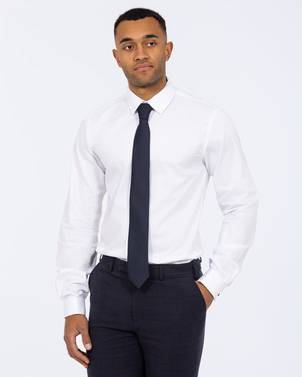 2t Craig Slim Fit Extra Tall Double Cuff Shirt (white)