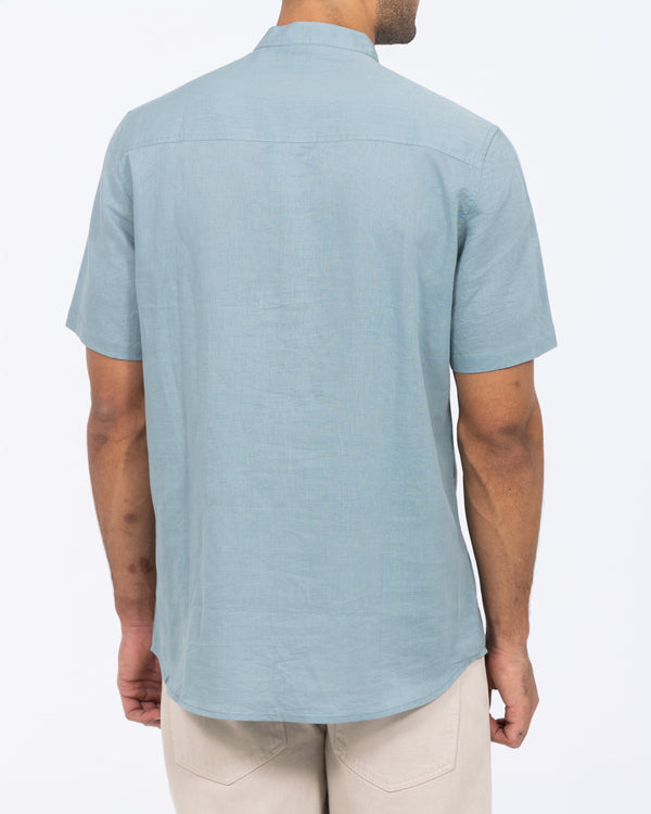 2t Cruz Tall Short Sleeve Linen Blend Shirt (titanium blue)