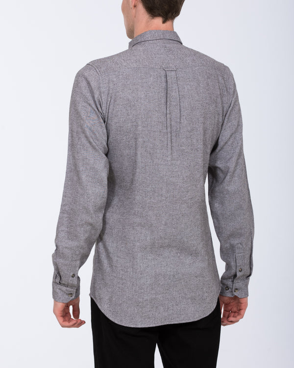 2t Slim Fit Tall Mens Extra Long Flannel Shirt (silver) 2t Slim Fit Tall Mens Extra Long Flannel Shirt (silver)