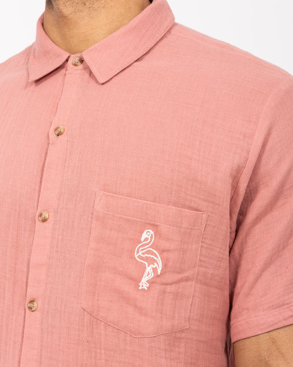 2t Grayson Tall Short Sleeve Embroirdered Shirt (pink)