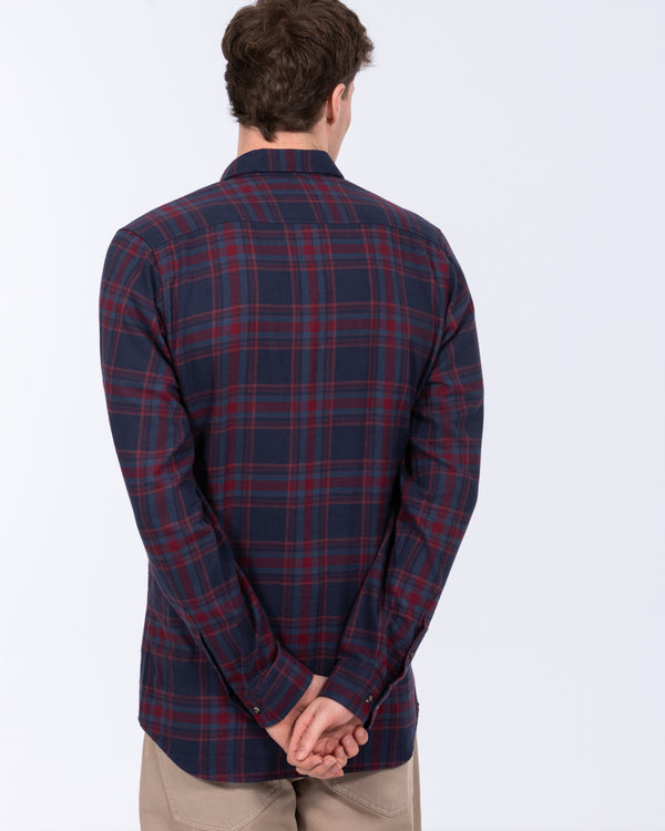 2t Julian Extra Tall Check Shirt (navy/wine)